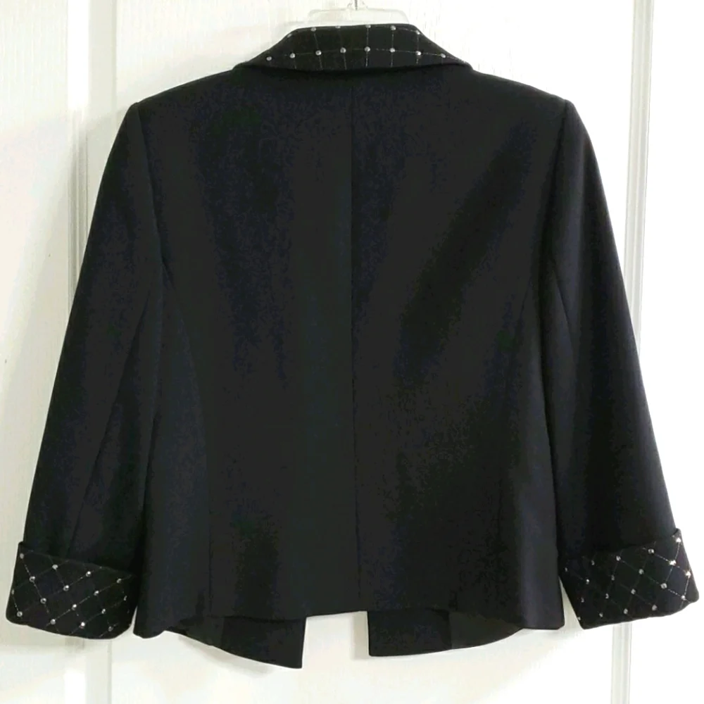Tahari Black Metallic Studded Blazer NWOT 6 - Picture 6 of 11